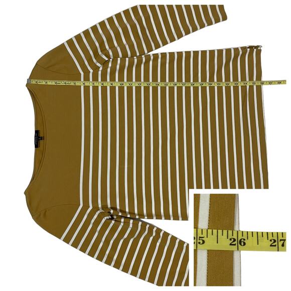 Lafayette 148 New York Wes Boat Neck 3/4 Sleeve Breton Striped Top - Small - Picture 4 of 11